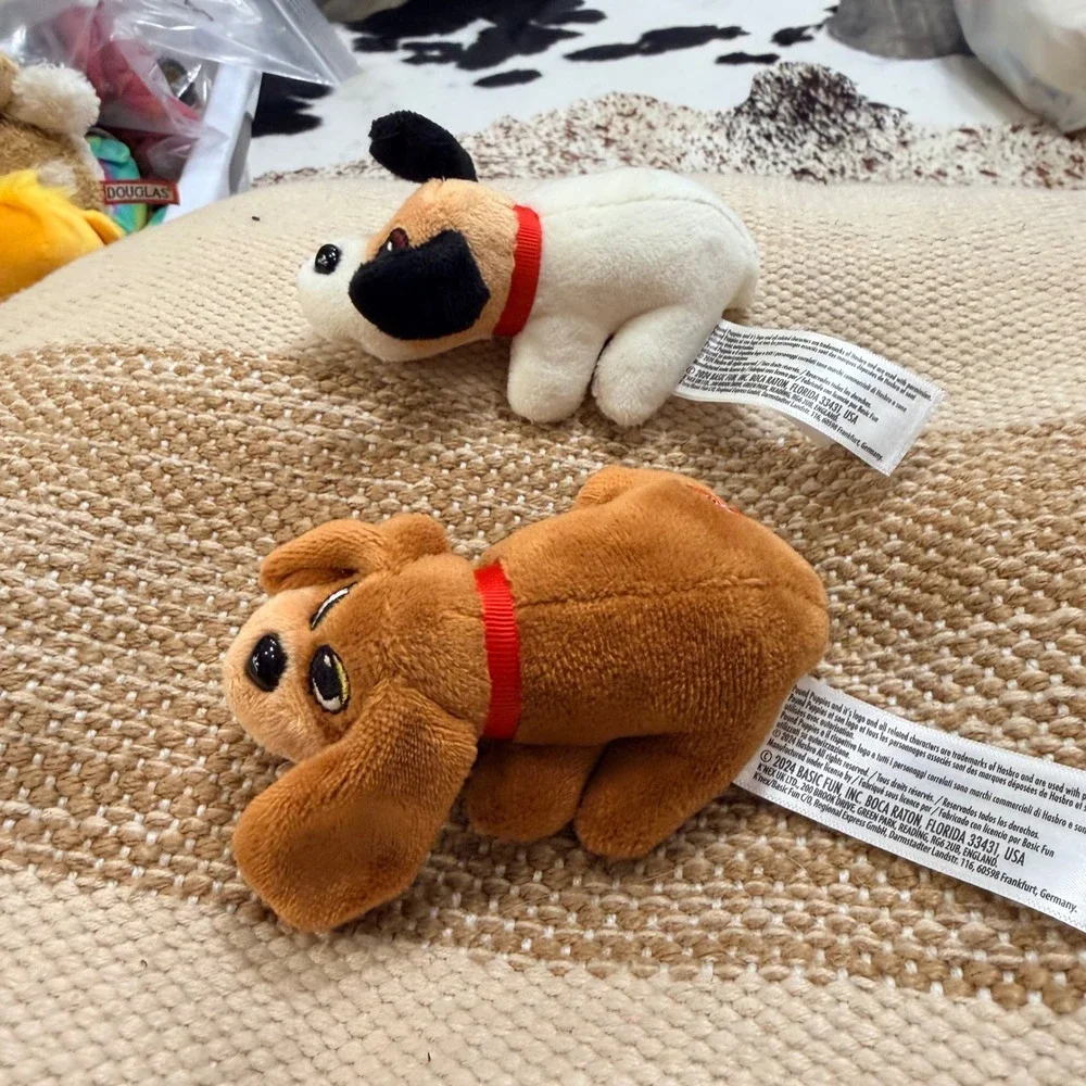 Basic Fun Pound Puppies Newborns Plush Set Brown and White Spotted Dog Toys 2024